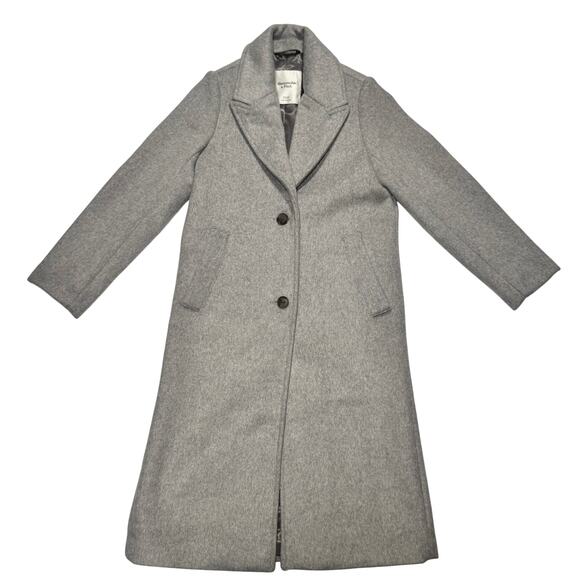 Abercrombie Wool Blend Tailored Coat Gray Women’s XXS Petite Luxury Old Money - Picture 4 of 16